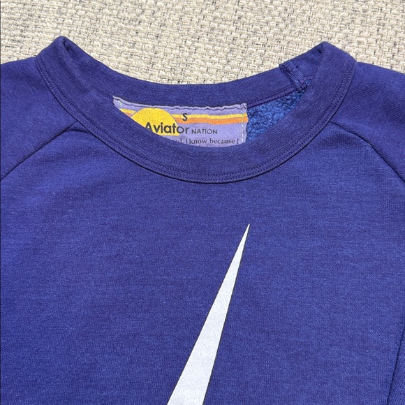 Aviator Nation Bolt Collection SET Crewneck and Sweatpants Deep Purple White S - Picture 2 of 7